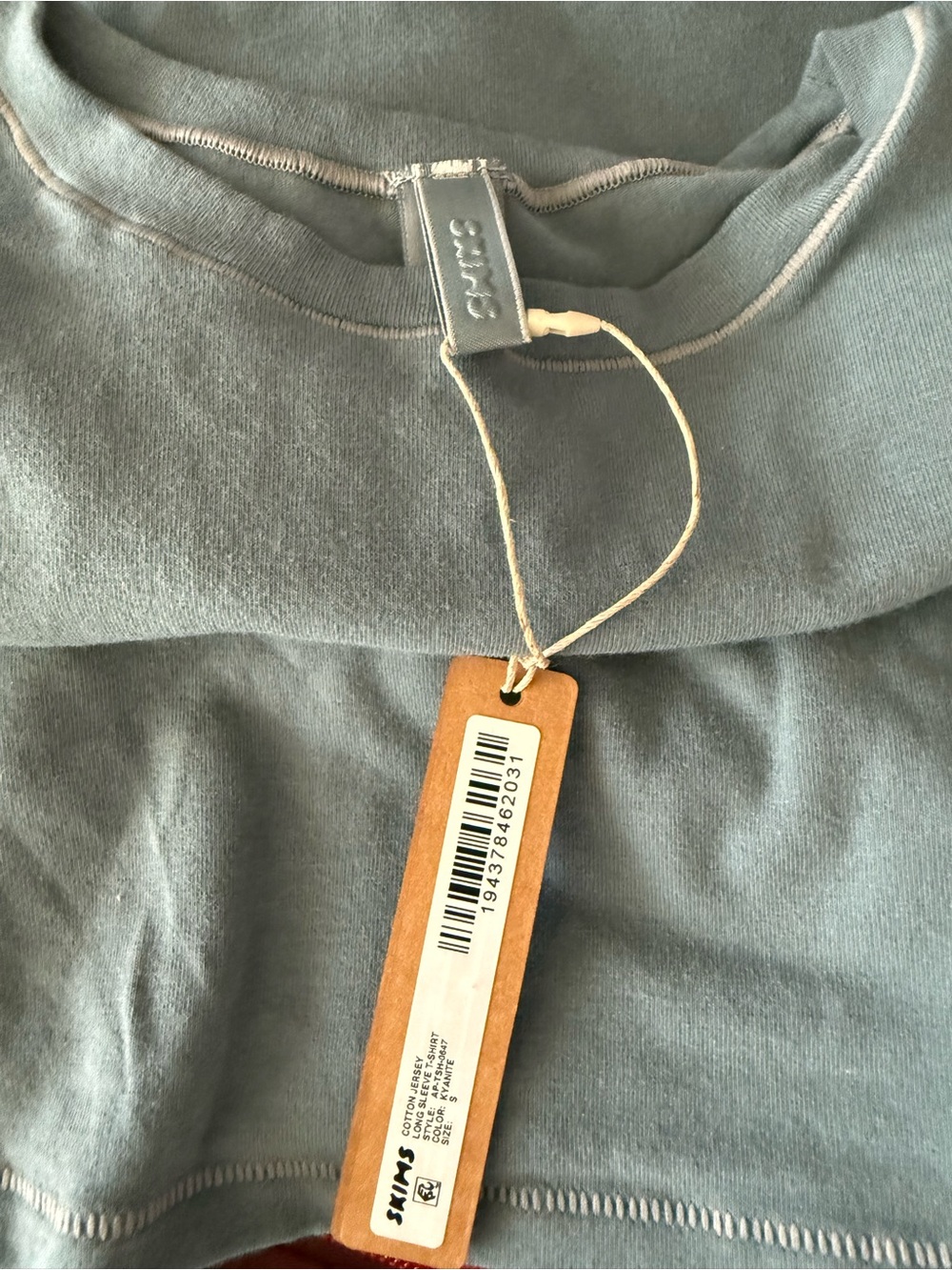 NWT SKIMS Long Sleeve Tee in Kyanite Blue Grey Size S - Picture 2 of 6